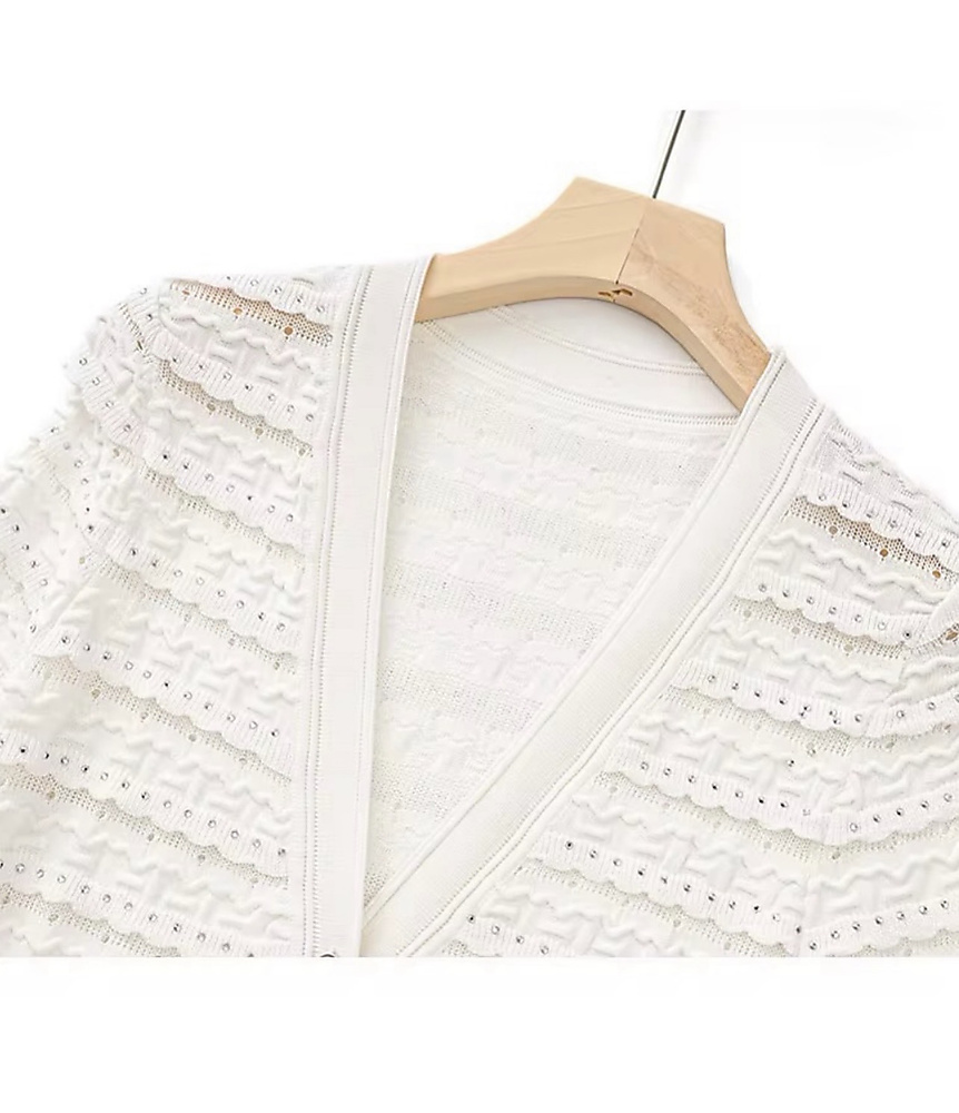 Cardigan dress white with Swarovski