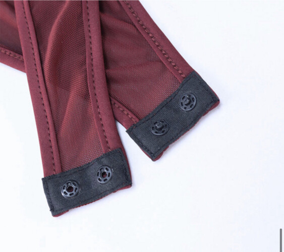 بودي سوت عنابي جلد مع شيفون