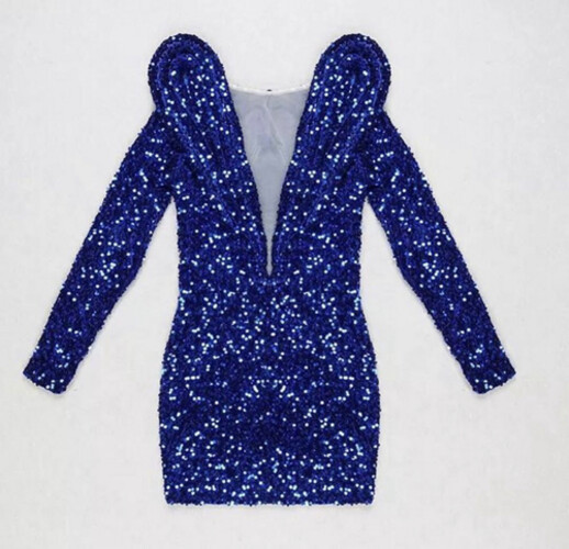 فستان ترتر لامع ازرق