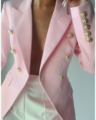 جاكيت بليزر وردي فاتح