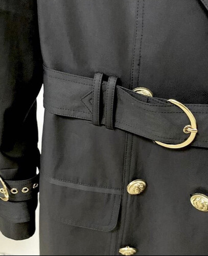 كوت اسود طويل مع ازره