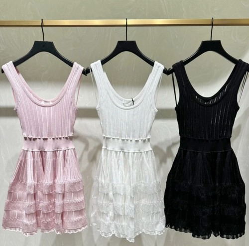 Summer dress Alaia style baby pink