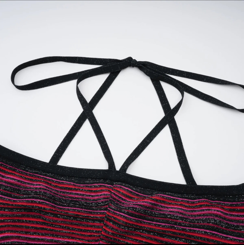 Missoni style dress red