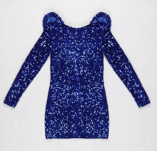 فستان ترتر لامع ازرق