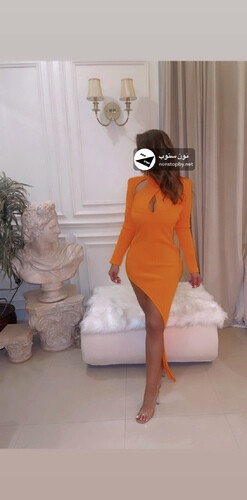 فستان سترج صيفي برتقالي