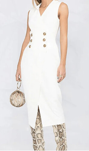 فستان ابيض ميدي