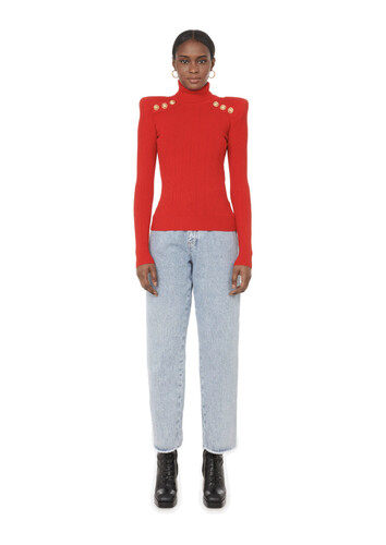 بلوزه لون احمر بقبه طويله