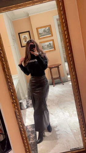 Leather maxi skirt