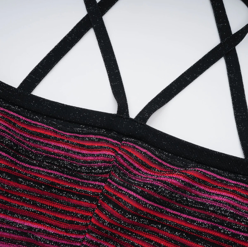 Missoni style dress red