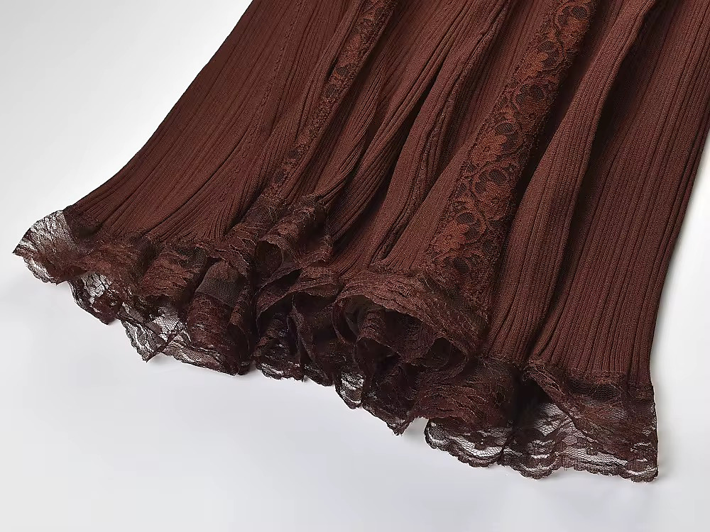 Brown off shoulder dress
