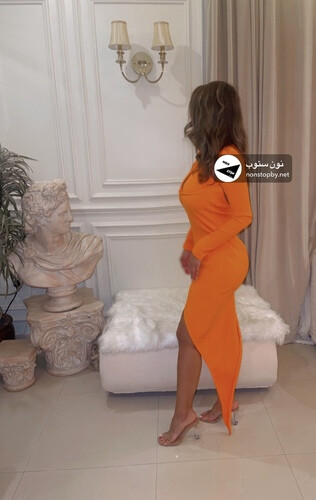 فستان سترج صيفي برتقالي