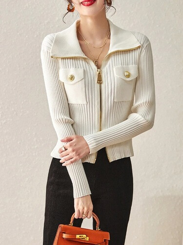 Knitting white blouse