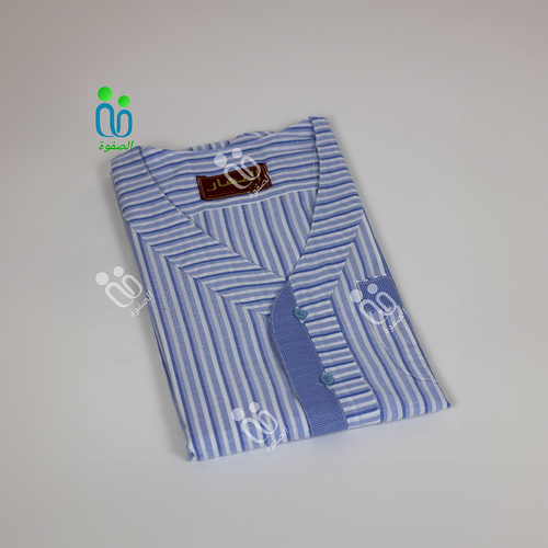 دشداشه النهار ولادي موديل سبعة N600 اللون مقلم ازرق