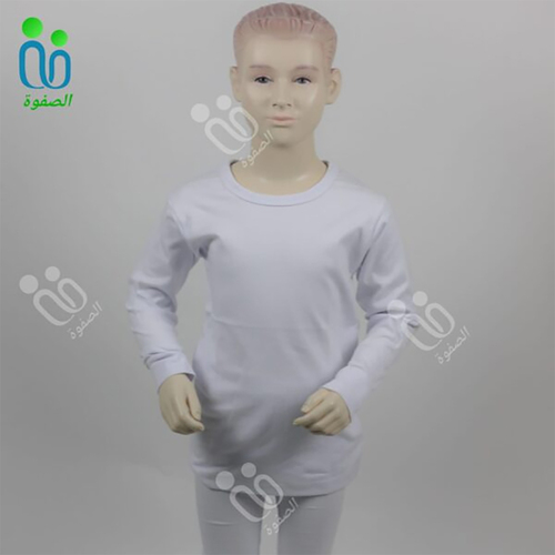 طقم النهار اطفال شتوي اللون ابيض