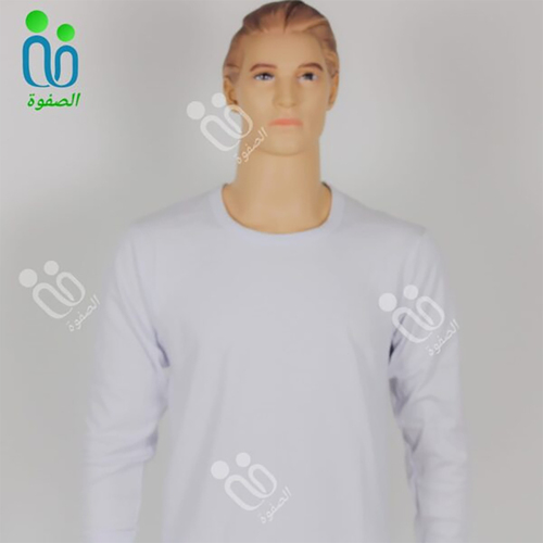 فنايل النهار رجالي شتوي كم طويل اللون ابيض