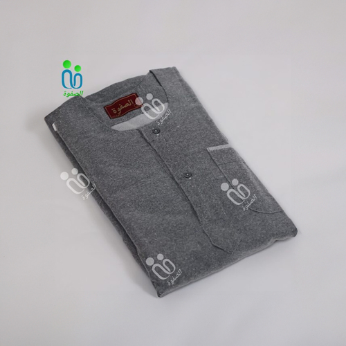دشداشة الصفوة موديل بدون غولة ( شتوي ) N 52 اللون رمادي
