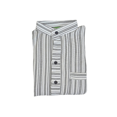 دشداشه النخبة غولة مترفعة اللون رمادي مقلم رمادي ( ربيعي )