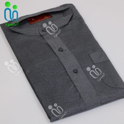 دشداشه النهار رجالي غولة مرتفعه ( كم طويل) / اللون بترولي ساده N10.1