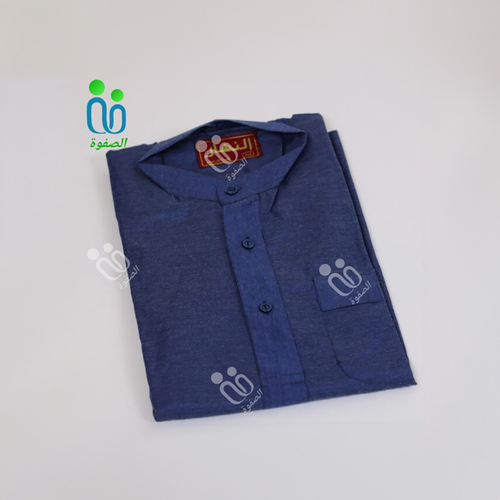 دشداشه النهار رجالي غولة مرتفعه ( كم طويل) / اللون كحلي ساده N10.1