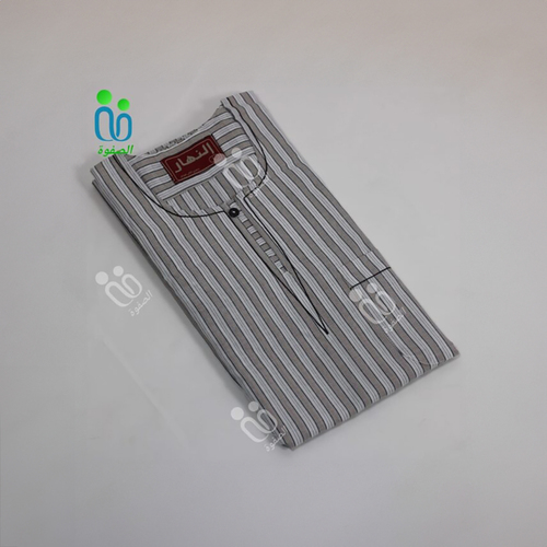 دشداشه النهار رجالي موديل صعيدي ( كم طويل) / صيفي اللون بني N 11