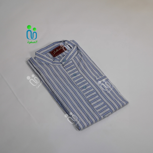 دشداشه النهار رجالي غولة مرتفعه ( كم طويل) / صيفي اللون ازرق N 10