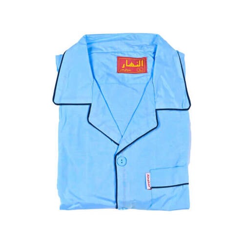 طقم النهار صيفي رجالي موديل سبعه اللون سماوي ساده N92