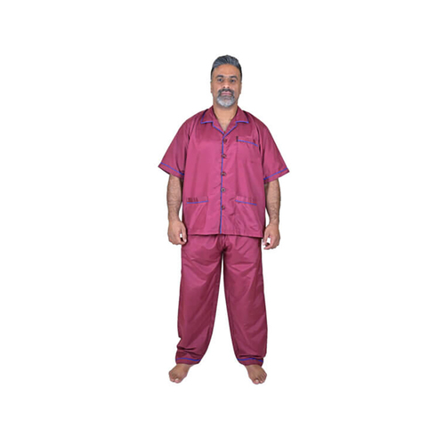 طقم النهار صيفي رجالي موديل سبعه اللون عنابي ساده N92