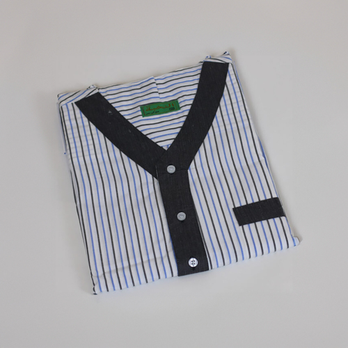 دشداشه النخبة غولة سبعة مقلم ازرق خط واحد NK3