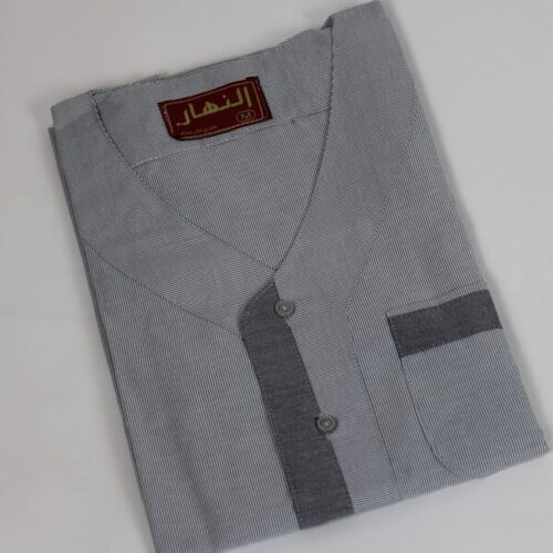 دشداشه النهار رجالي غولة سبعة اللون رصاصي ساده N2.1