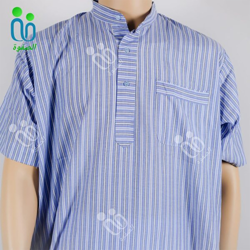 دشداشه النهار رجالي غولة مرتفعه اللون ازرق N1