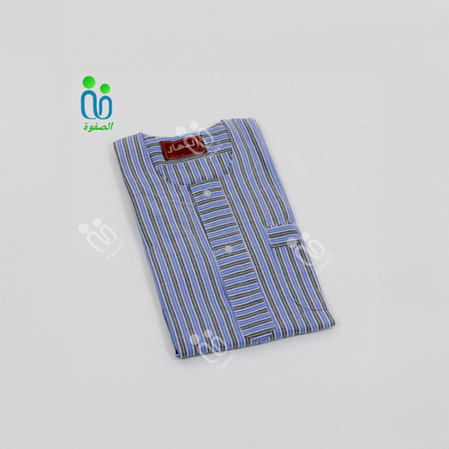 دشداشه النهار رجالي غولة دائرية اللون ازرق مع اسود N3