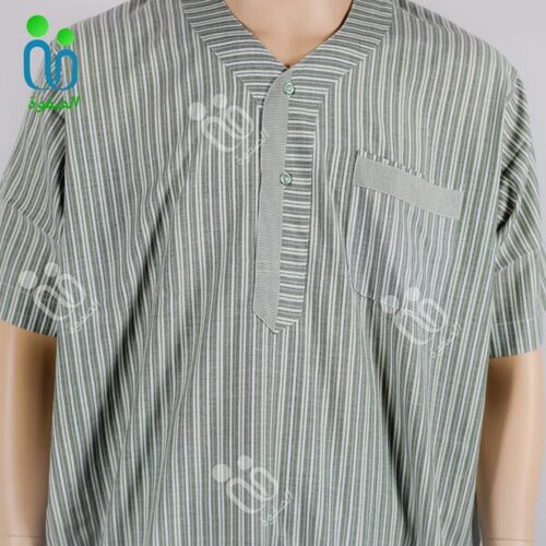 دشداشه النهار رجالي غولة سبعة اللون زيتي N2