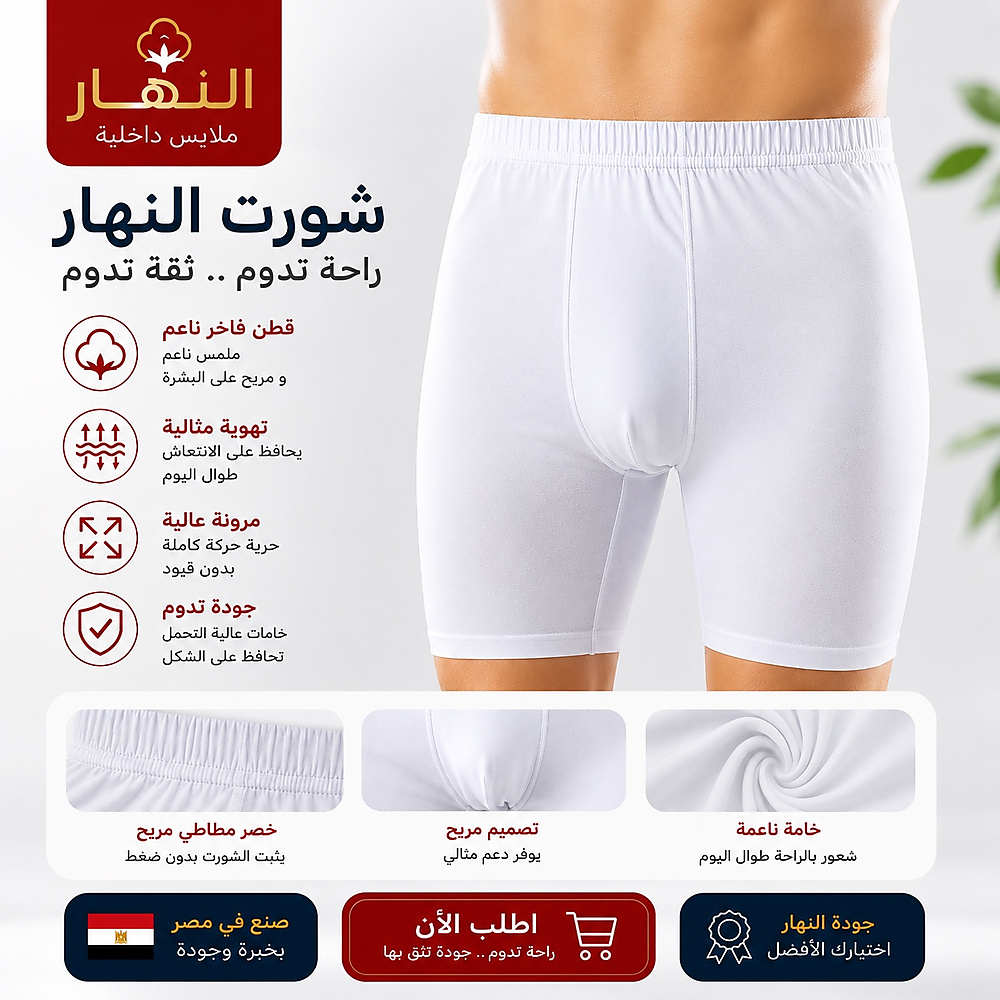شورت رجالي النهار مصري
