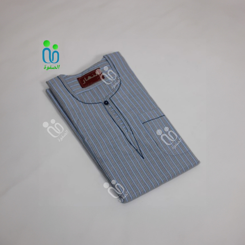 دشداشه النهار رجالي موديل صعيدي ( كم طويل) / صيفي اللون سماوي N 11