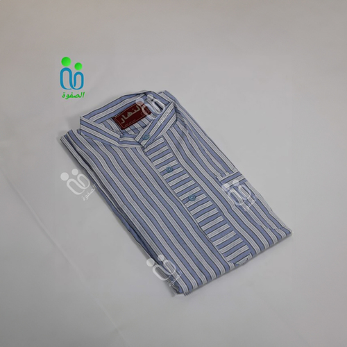 دشداشه النهار رجالي غولة مرتفعه ( كم طويل) / صيفي اللون ازرق N 10