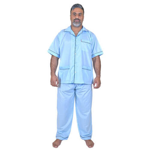 طقم النهار صيفي رجالي موديل سبعه اللون سماوي ساده N92