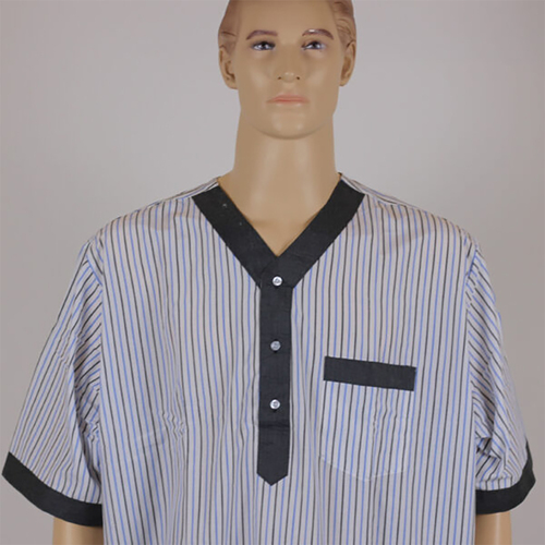 دشداشه النخبة غولة سبعة مقلم ازرق خط واحد NK3