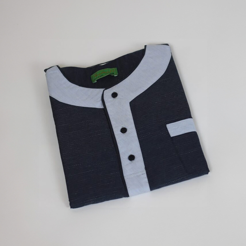 دشداشه النخبة غولة دائرة لون كحلي مع نقشه سماوي