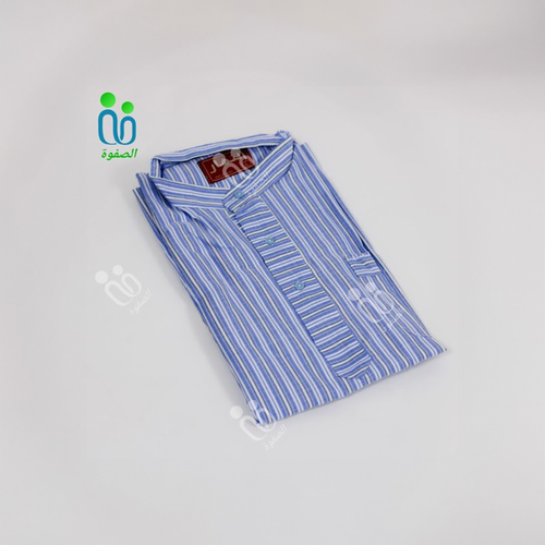 دشداشه النهار رجالي غولة مرتفعه اللون ازرق N1