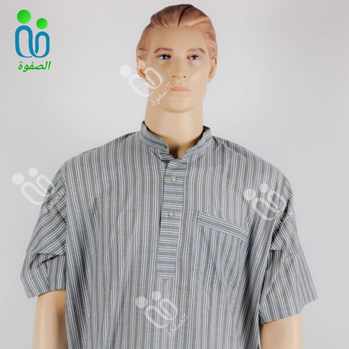 دشداشه النهار رجالي غولة مرتفعه اللون زيتي N1