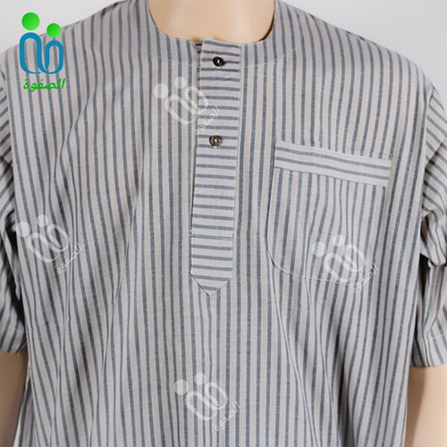 دشداشه النهار رجالي غولة دائرية اللون رمادي مع بني N3