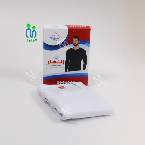 فنايل النهار رجالي شتوي كم طويل اللون ابيض