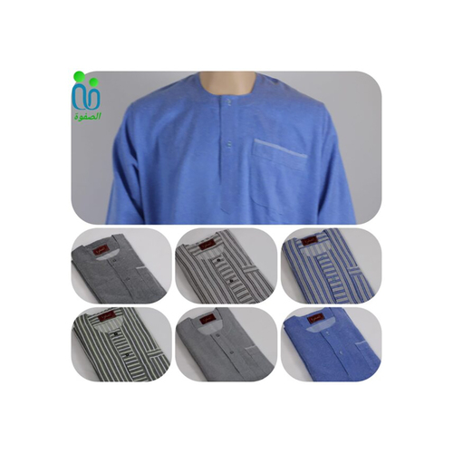 دشداشة الصفوة موديل بدون غولة ( شتوي ) N 52 اللون ازرق