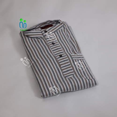 دشداشة الصفوة موديل غولة مرتفعة ( شتوي ) N 55 اللون بني مع رمادي