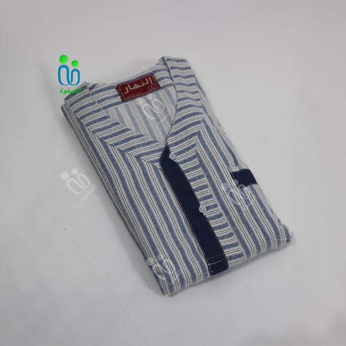 دشداشه النهار رجالي شتوي كم طويل N 51 غوله سبعه اللون ازرق