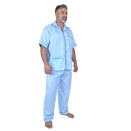 طقم النهار صيفي رجالي موديل سبعه اللون سماوي ساده N92