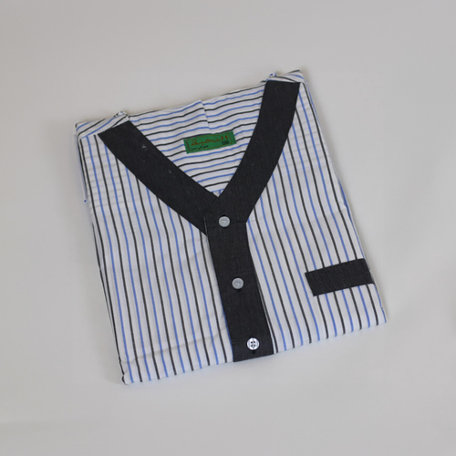 دشداشه النخبة غولة سبعة مقلم ازرق خط واحد NK3