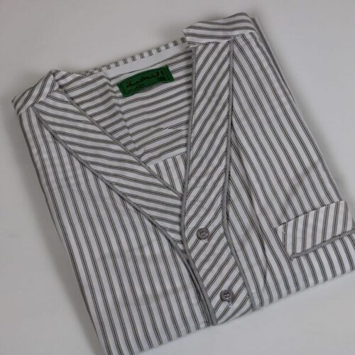 دشداشه النخبة غولة سبعة نقشه اللون مقلم بني مع رمادي عريض