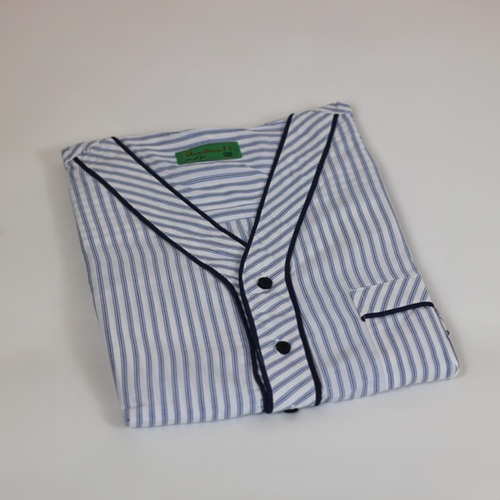 دشداشه النخبة غولة سبعة نقشه اللون مقلم ازرق