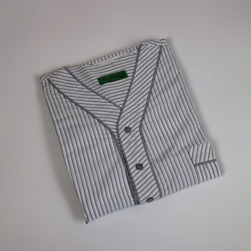 دشداشه النخبة غولة سبعة نقشه اللون مقلم رمادي